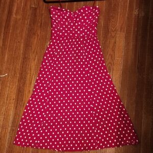 Reformation Red Dress with White Polka Dots